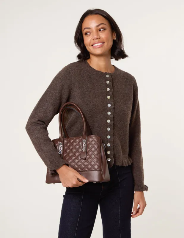 Cardigan With Ruffle Trim sold by Blue Vanilla