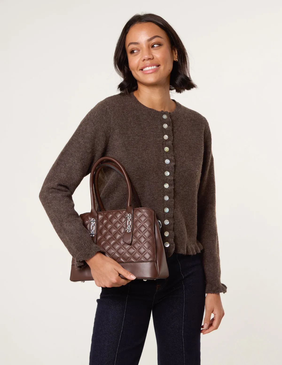 Cardigan With Ruffle Trim sold by Blue Vanilla