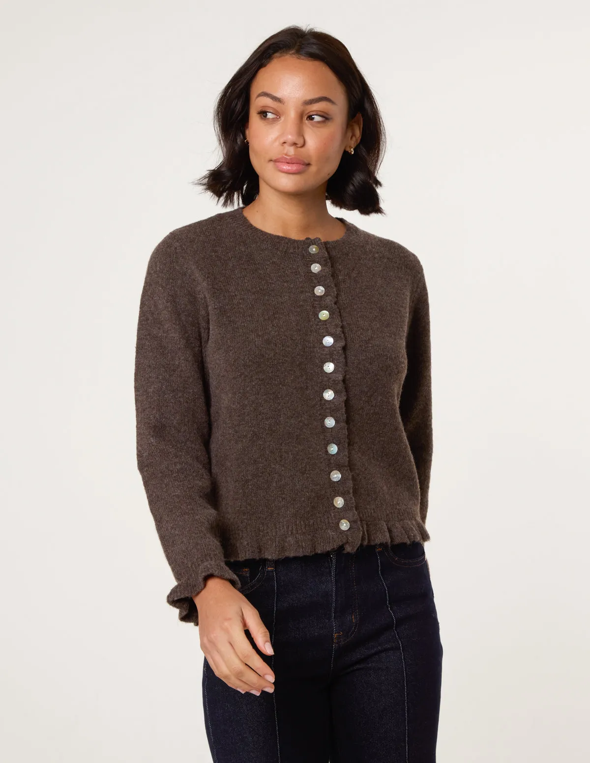 Cardigan With Ruffle Trim sold by Blue Vanilla product image thumbnail 3