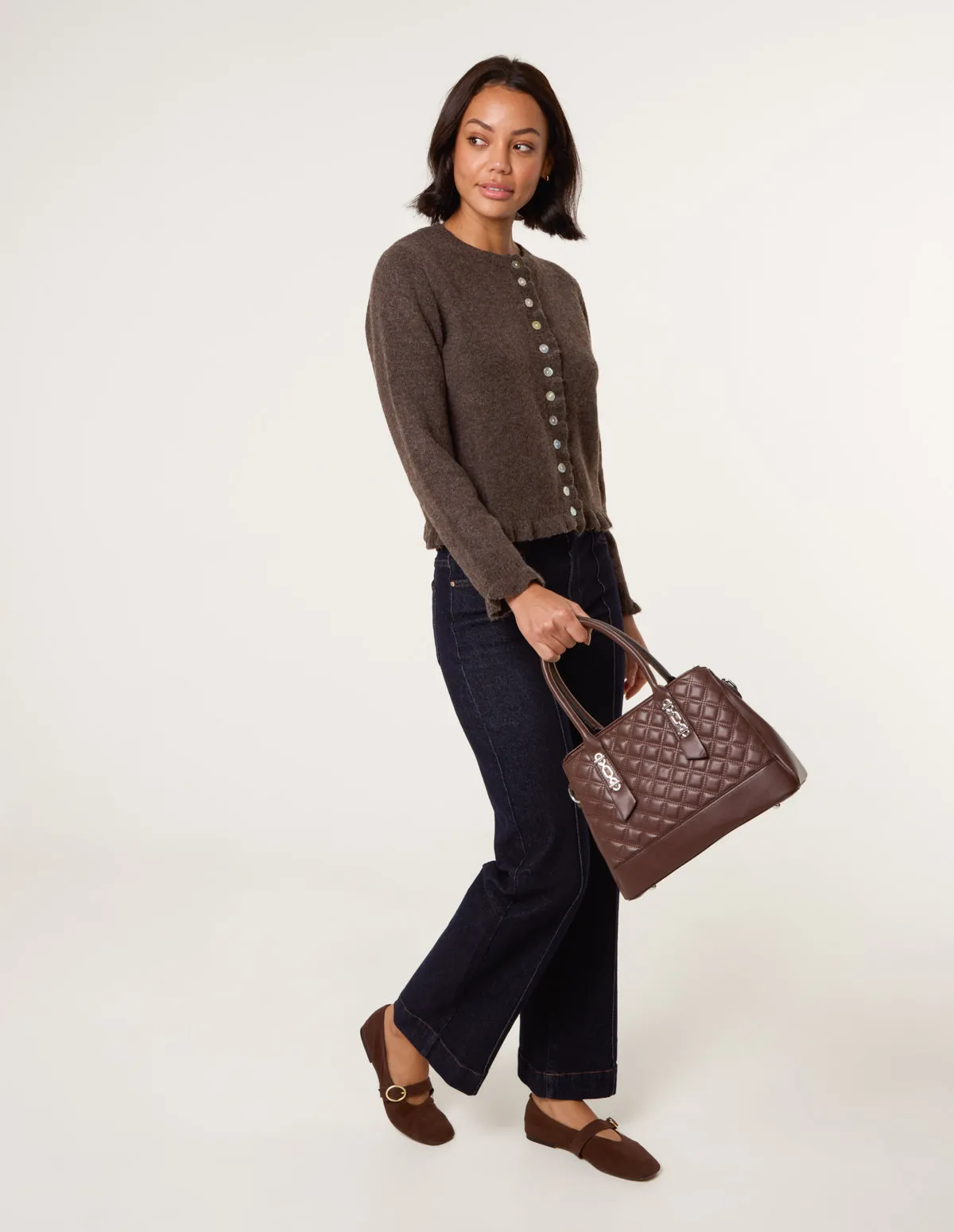 Cardigan With Ruffle Trim sold by Blue Vanilla product image thumbnail 2