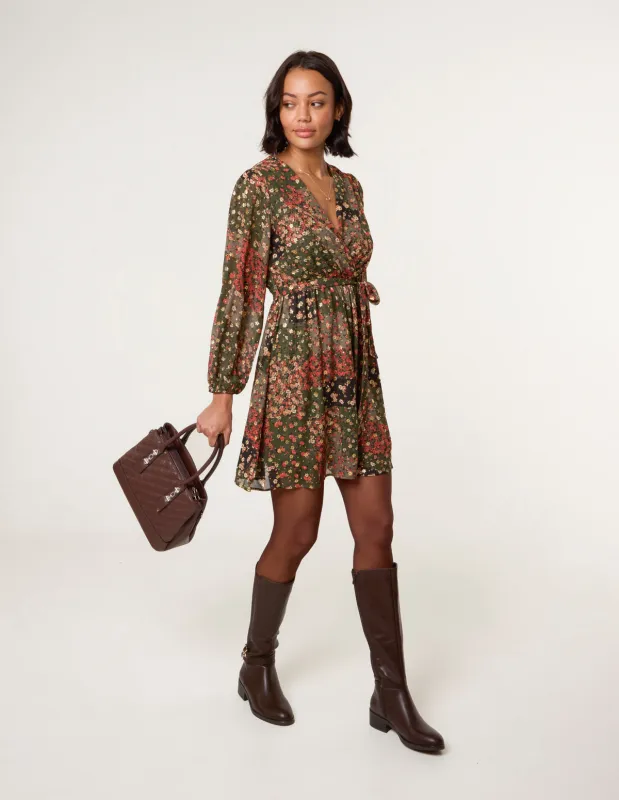 Gold Foil Patchwork Mini Dress sold by Blue Vanilla