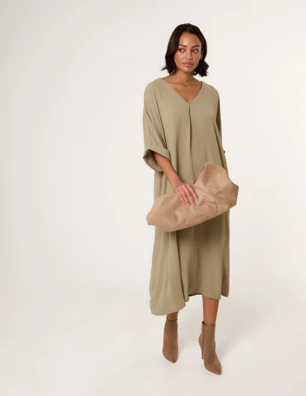 Curve V-Neck long Dress sold by Blue Vanilla