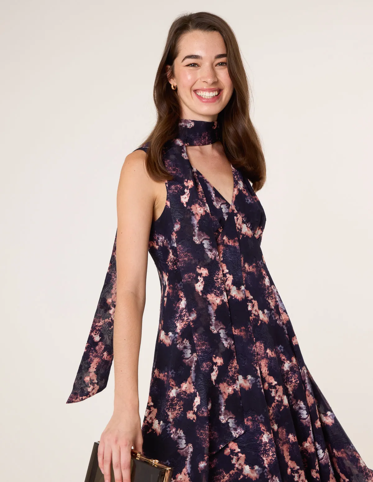 Luxe Tie V Neck Sleeveless Dress sold by Blue Vanilla product image thumbnail 2