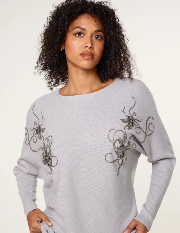 Floral Embroidered Long Sleeve Top sold by Blue Vanilla