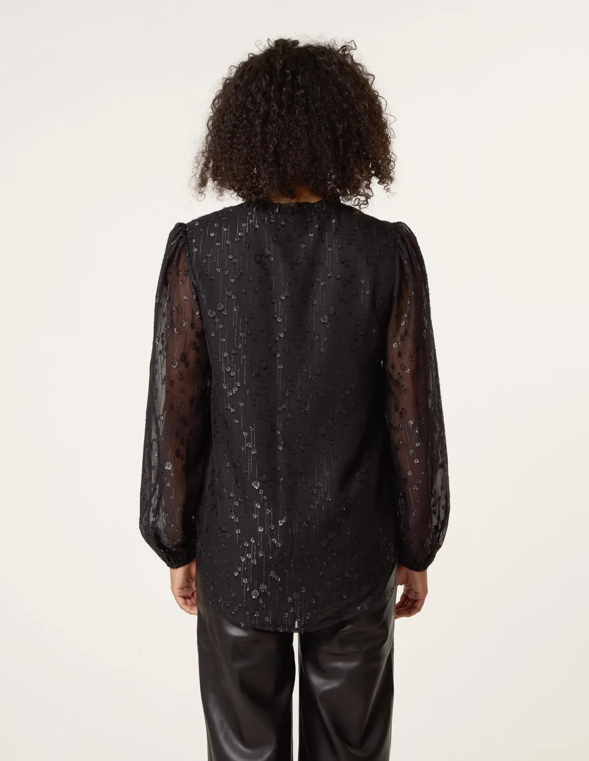 Jacquard Button And Tie Front Blouse sold by Blue Vanilla product image thumbnail 4