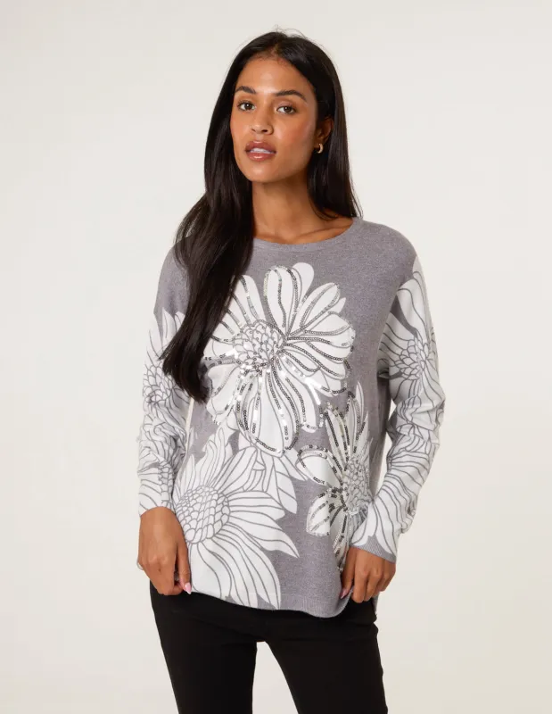 Large Sequin Flower Jumper sold by Blue Vanilla