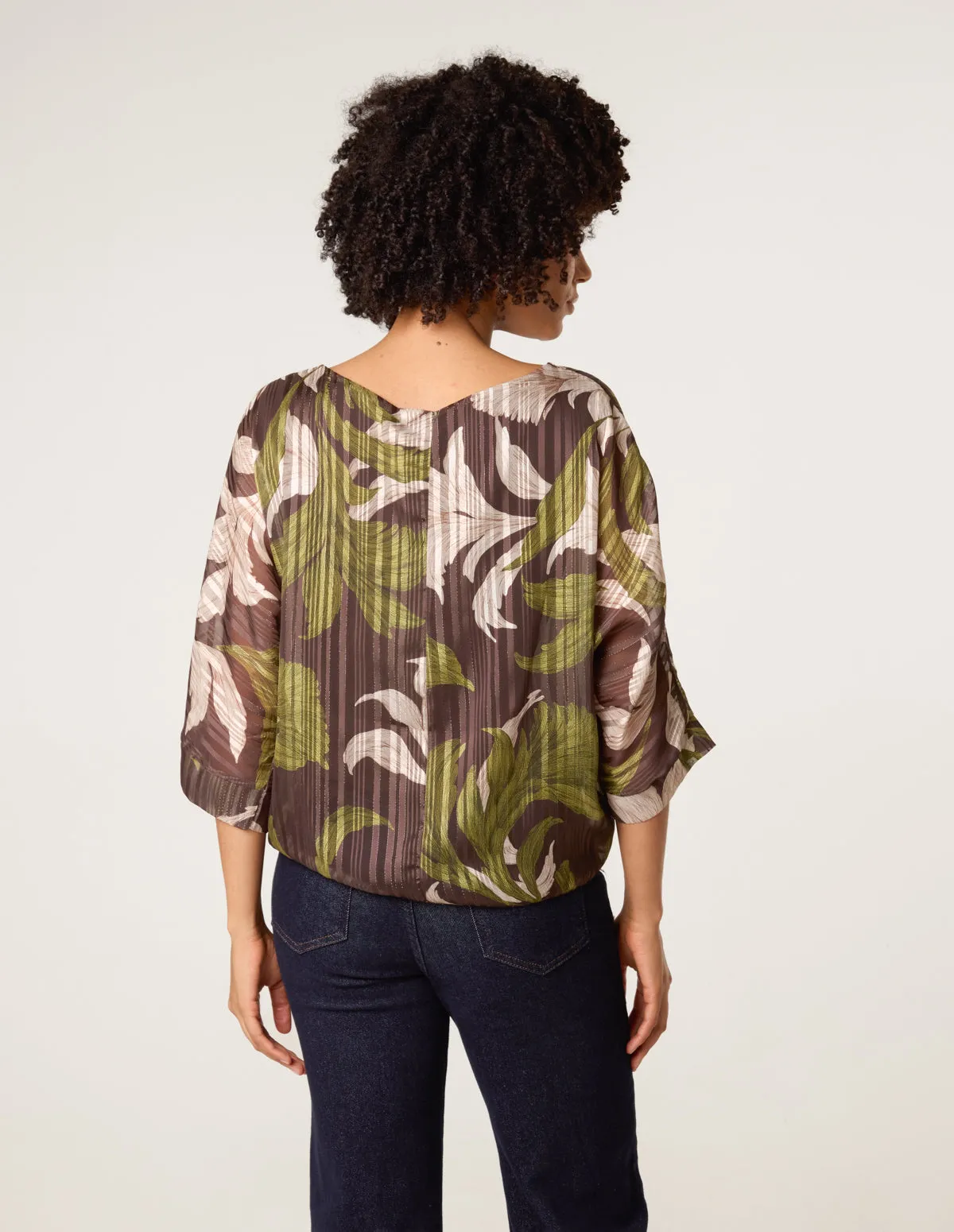 Tie Knit Metallic Chiffon Top sold by Blue Vanilla product image thumbnail 4