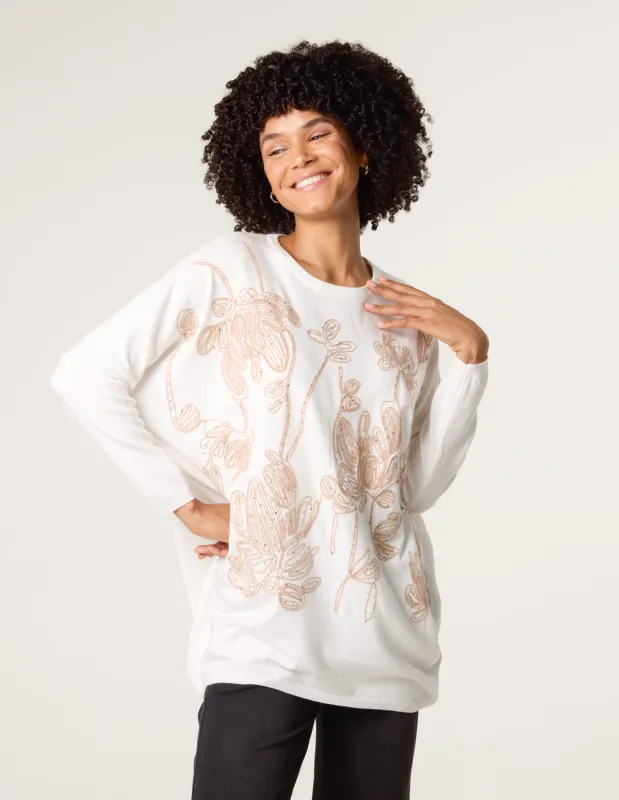 Embroidered Round Neck Jumper sold by Blue Vanilla