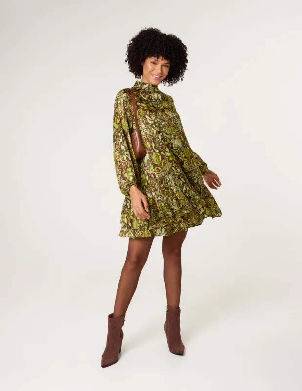 High Neck Frill Hem Dress sold by Blue Vanilla