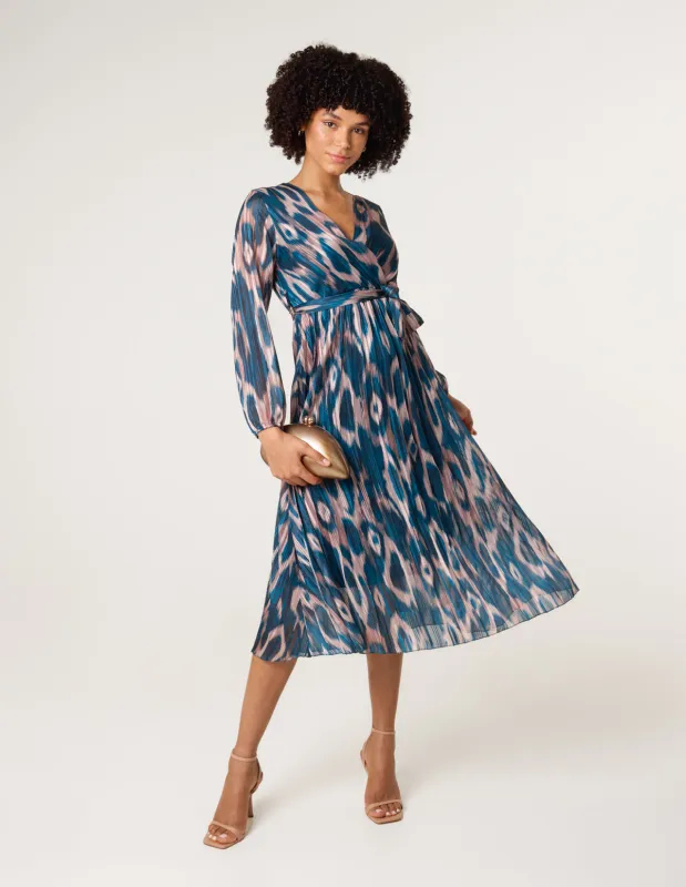 Crossover Metallic Pleated Dress sold by Blue Vanilla