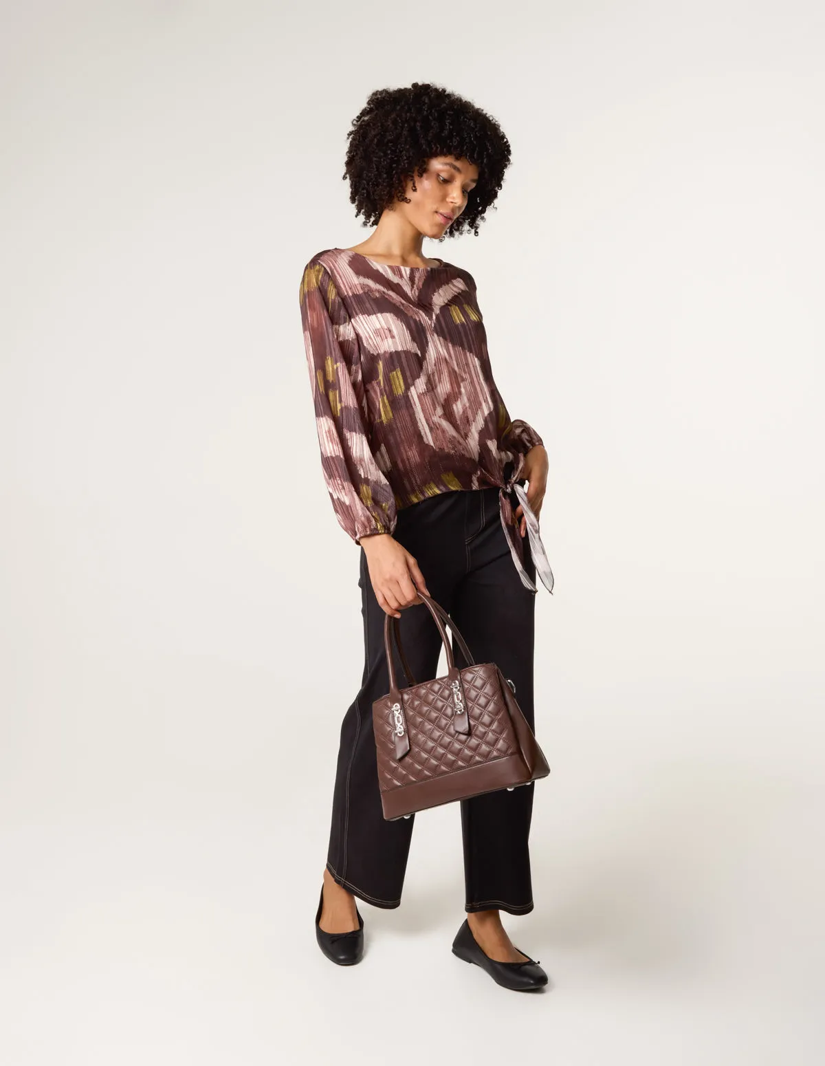 Tie Knot Metallic Chiffon Blouse sold by Blue Vanilla product image thumbnail 2