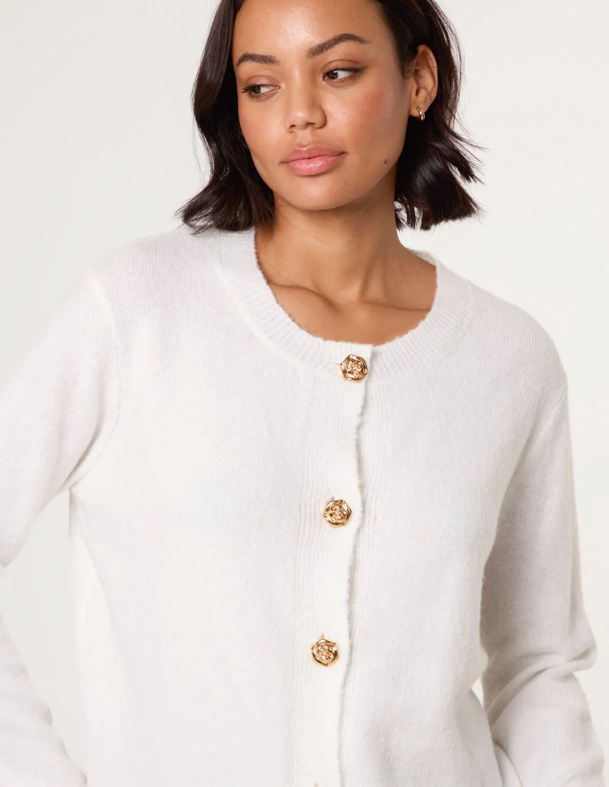 Gold Flower Buttons Cardigan sold by Blue Vanilla product image thumbnail 3