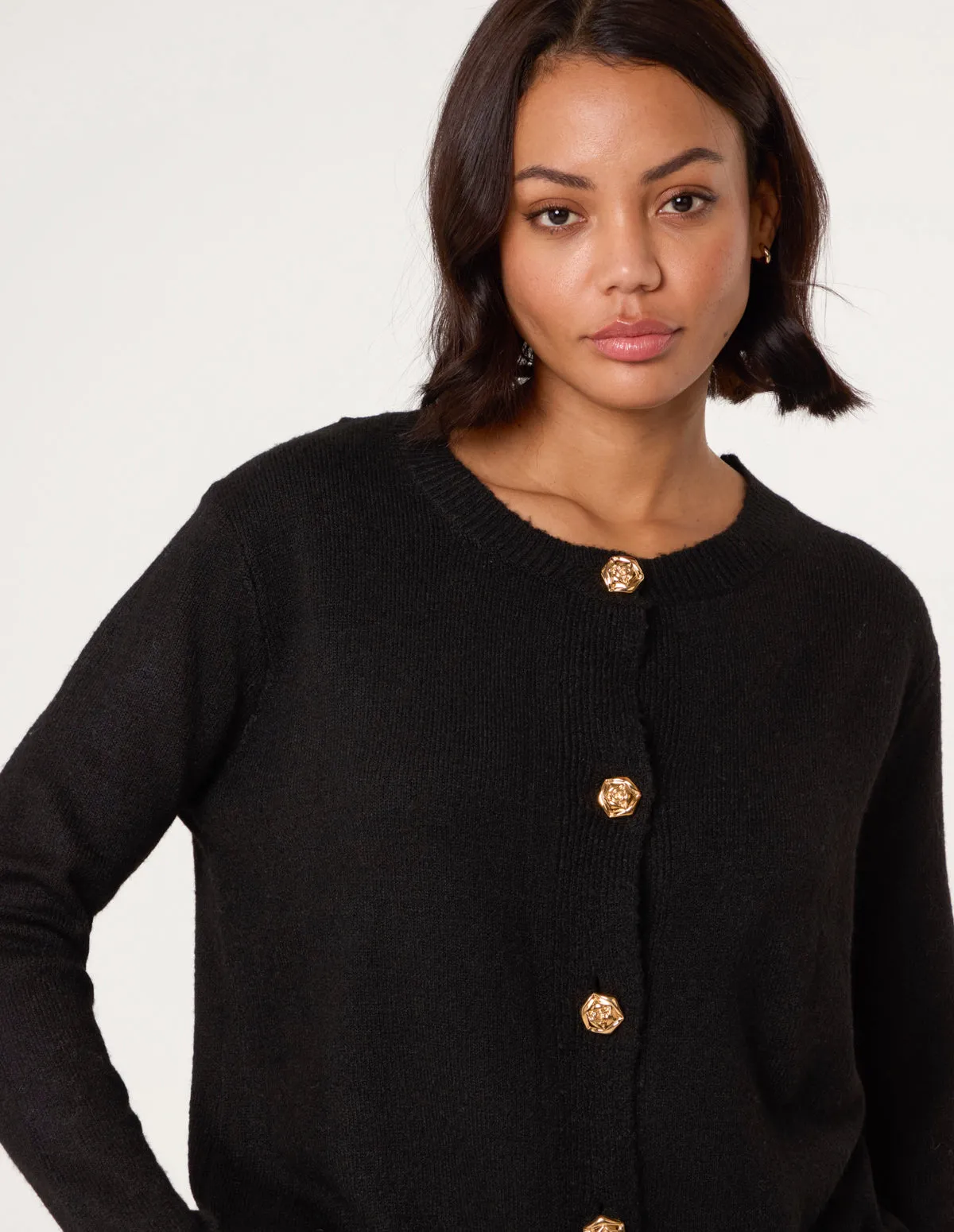 Gold Flower Buttons Cardigan sold by Blue Vanilla product image thumbnail 3