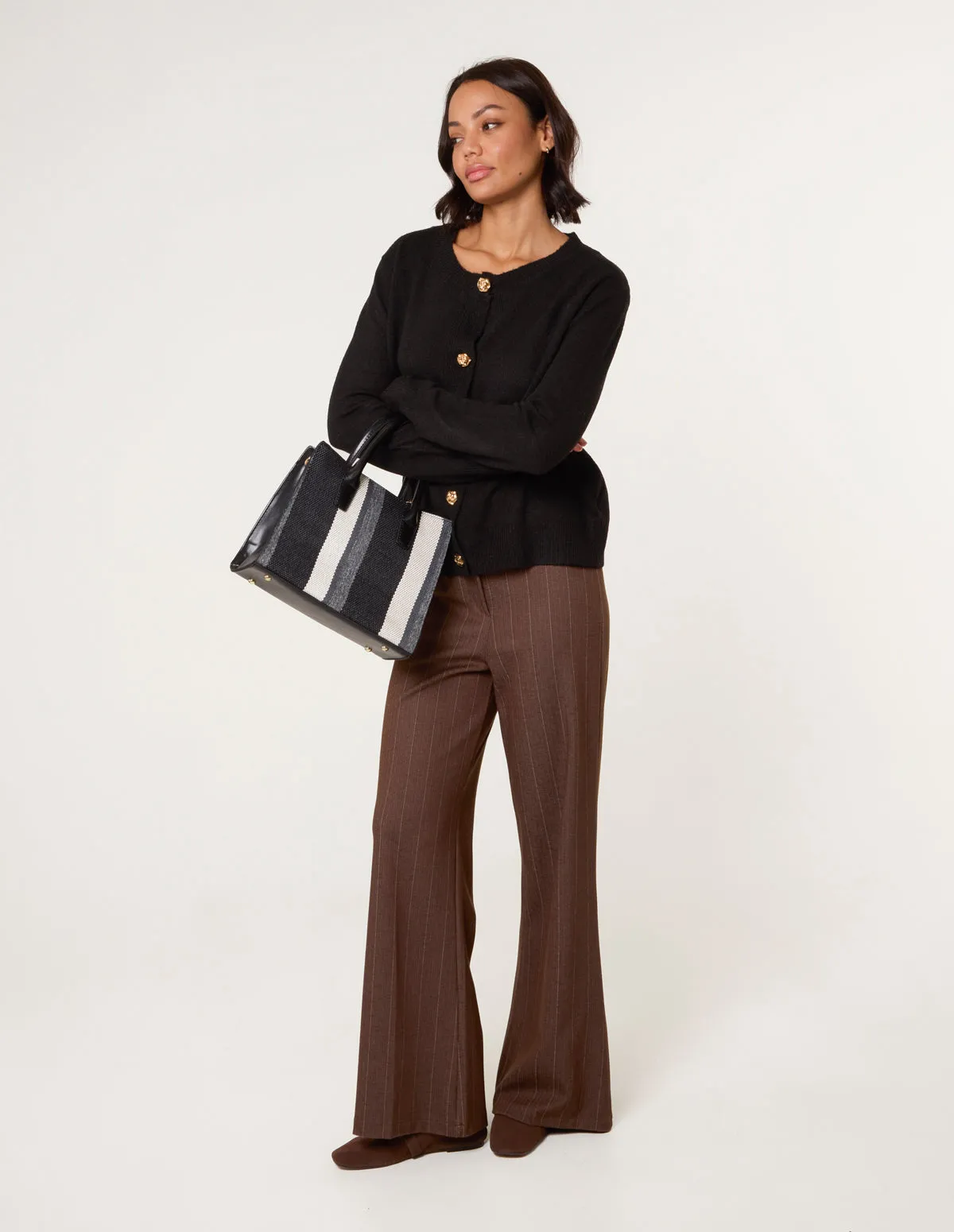 Gold Flower Buttons Cardigan sold by Blue Vanilla