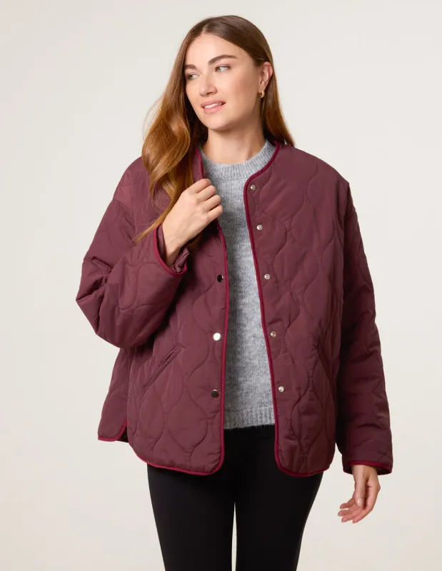 Button Front Quilted Jacket sold by Blue Vanilla