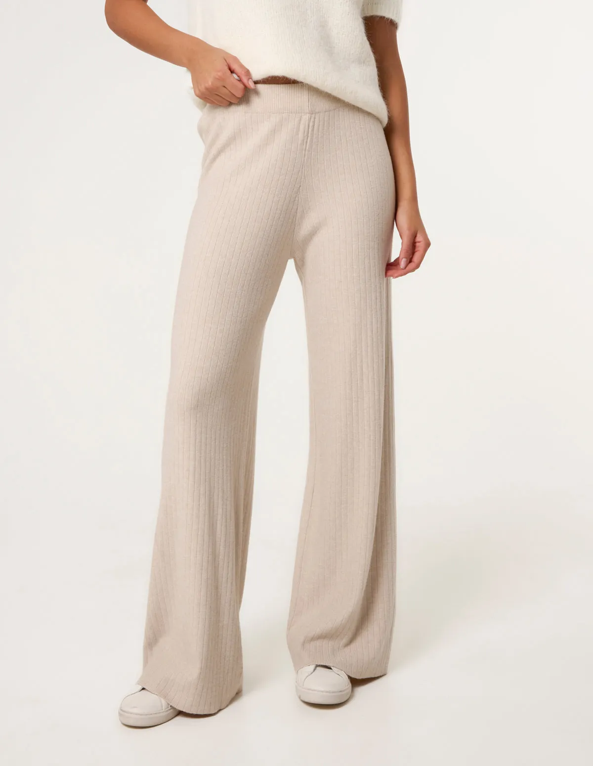 Ribbed Wide Leg Trousers sold by Blue Vanilla product image thumbnail 2