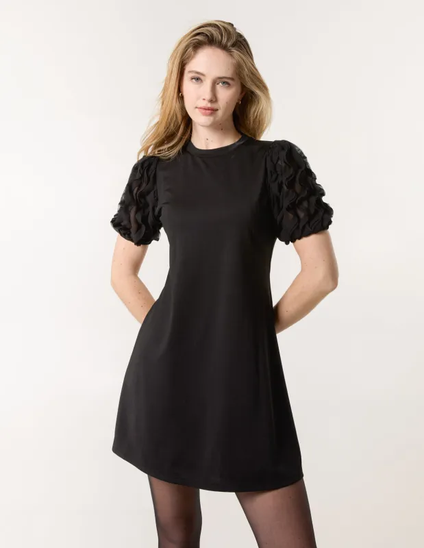 Textured Sleeve Mini Dress sold by Blue Vanilla