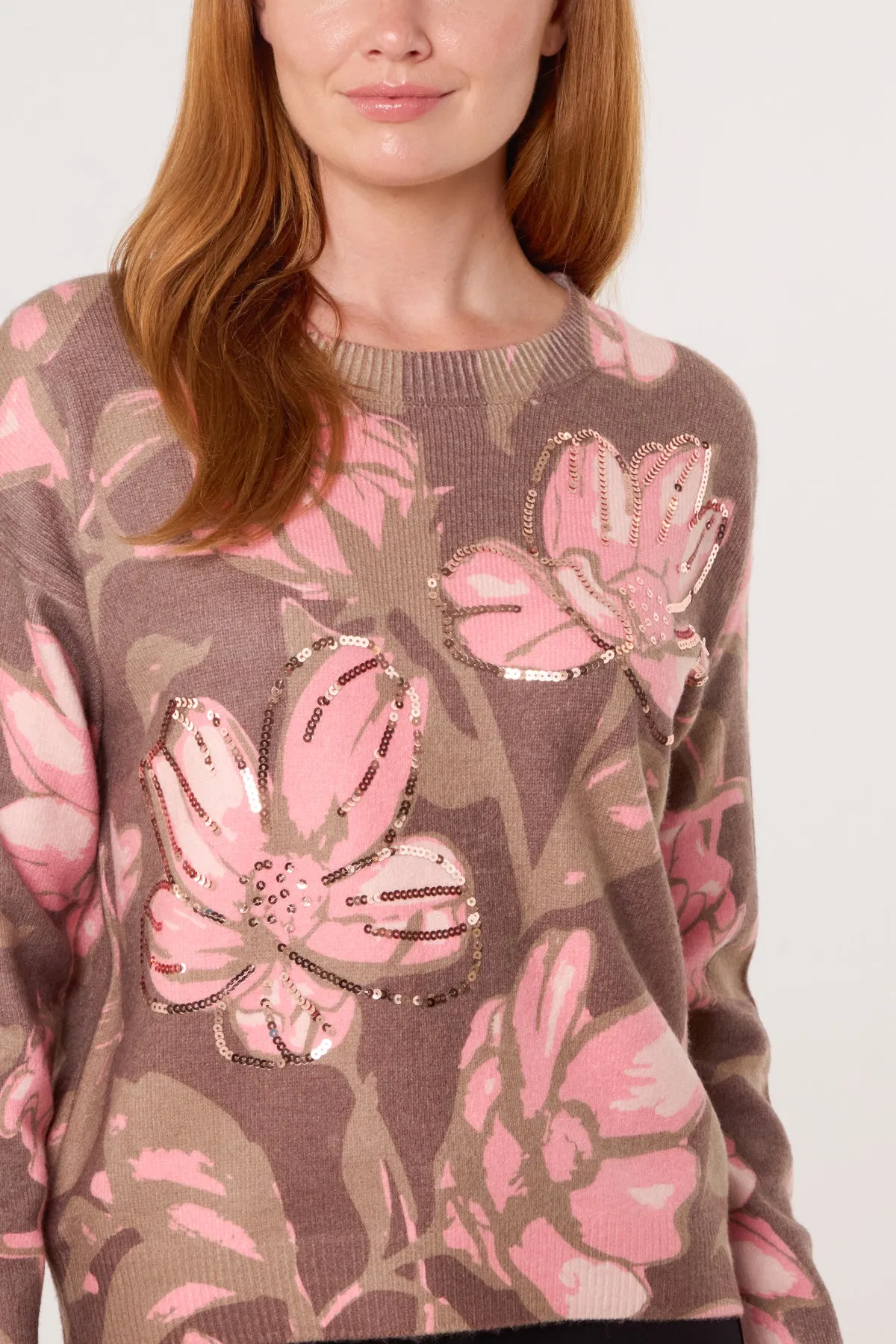 Flower Sequin Detailed Jumper sold by Blue Vanilla