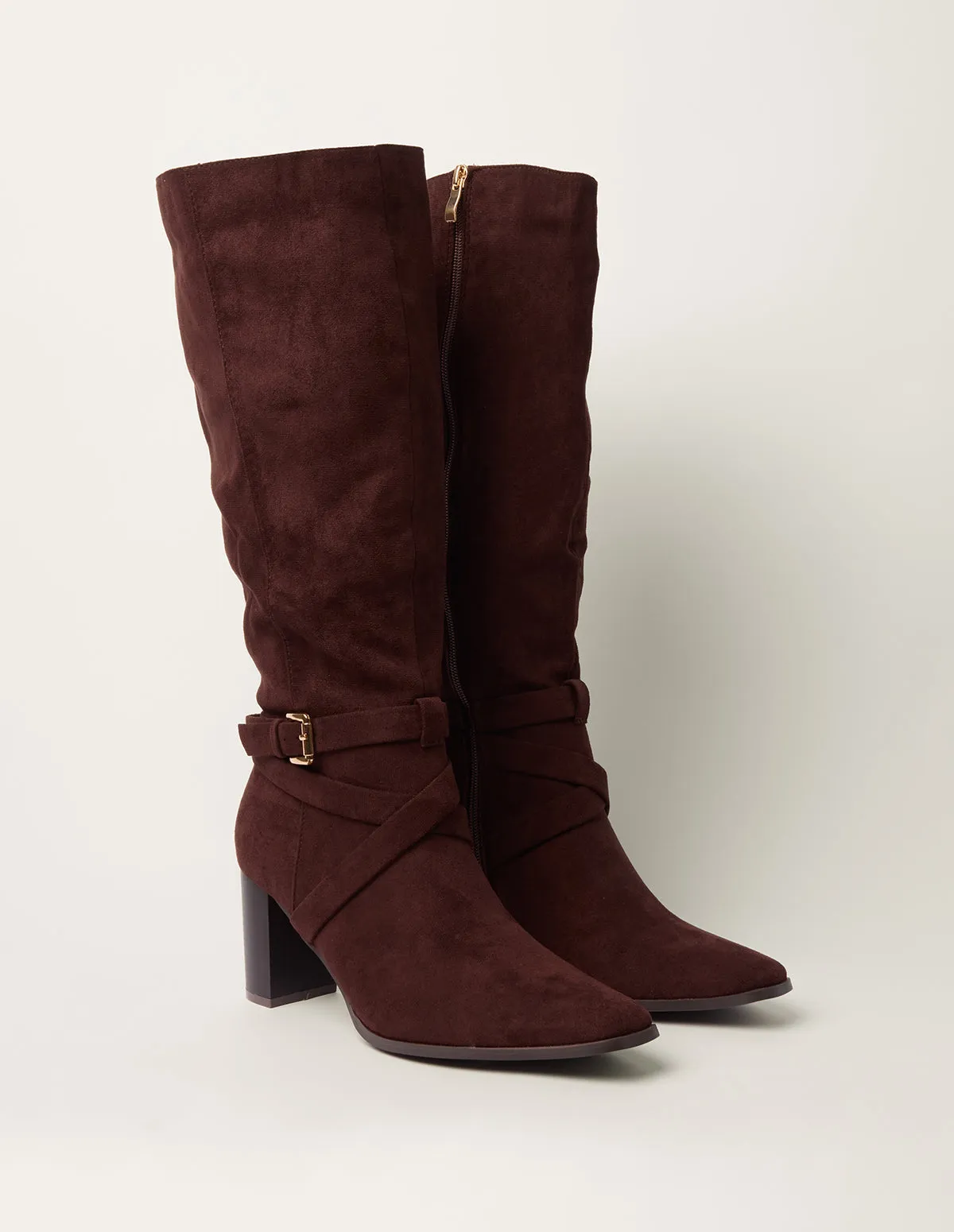 Buckle Detail Suedette Knee High Boot sold by Blue Vanilla product image thumbnail 2