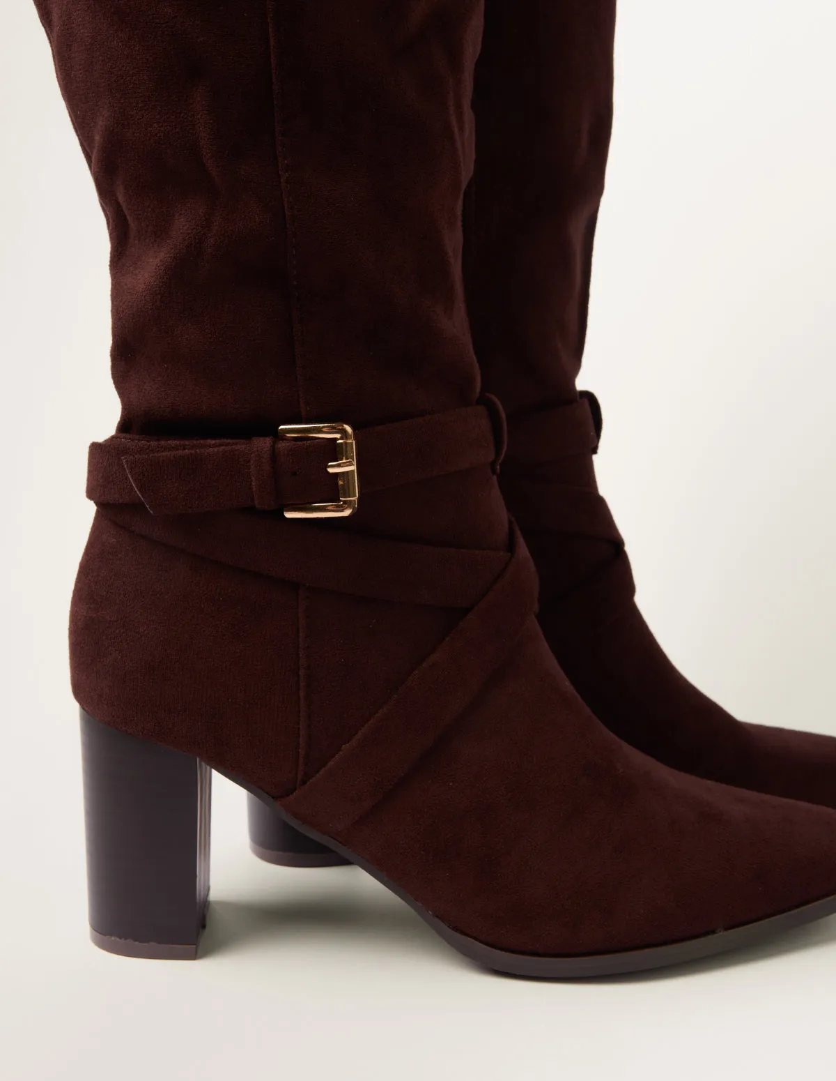 Buckle Detail Suedette Knee High Boot sold by Blue Vanilla product image thumbnail 3