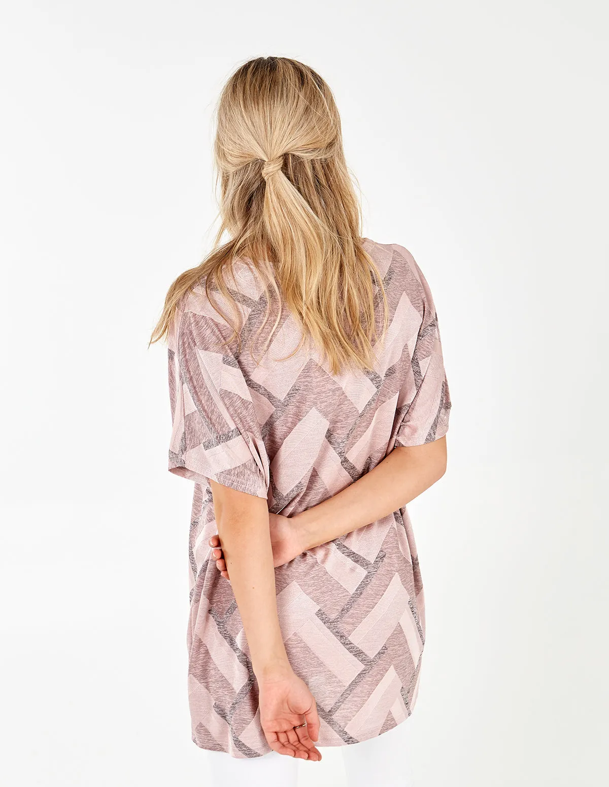Geo Printed Oversize Pink Top sold by Blue Vanilla product image thumbnail 2