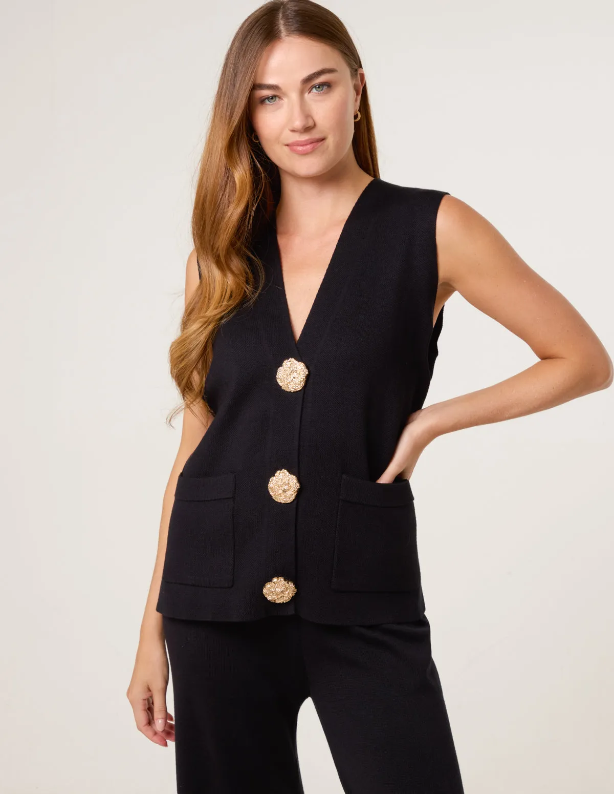 Two -Piece Set With Gold Button Details sold by Blue Vanilla product image thumbnail 2