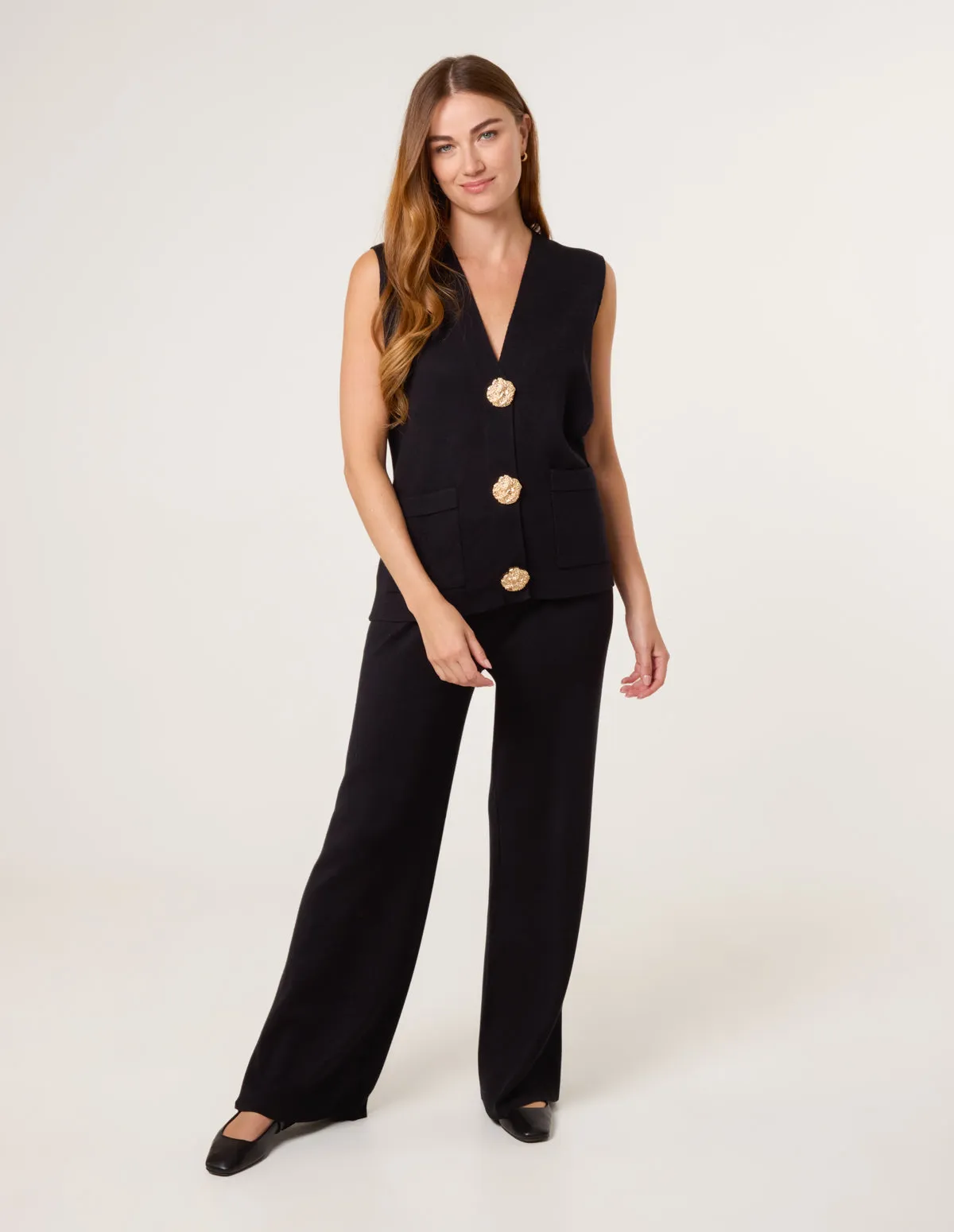 Two -Piece Set With Gold Button Details sold by Blue Vanilla