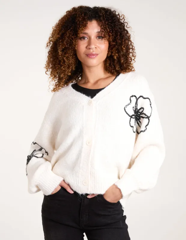 Flower Embroidery Cardigan sold by Blue Vanilla