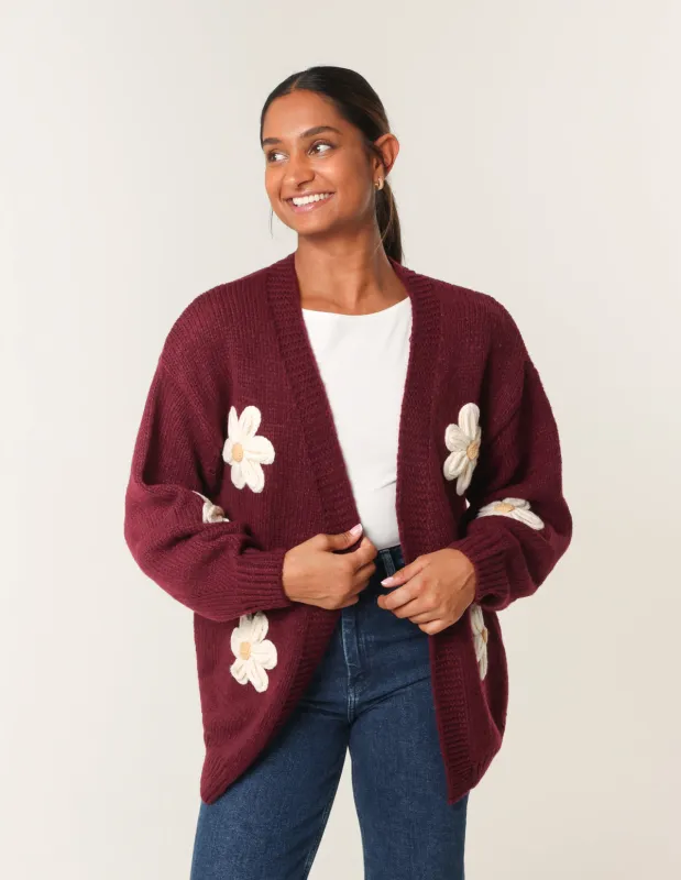 Daisy Large Flower Cardigan sold by Blue Vanilla