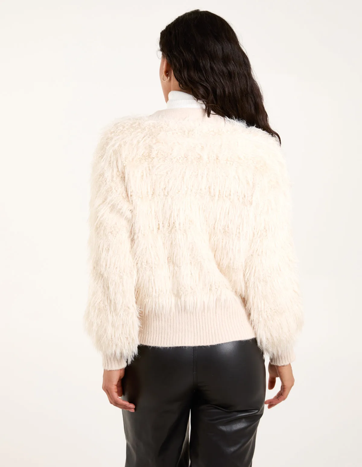 Fluffy Pearl Button Cardigan sold by Blue Vanilla product image thumbnail 4