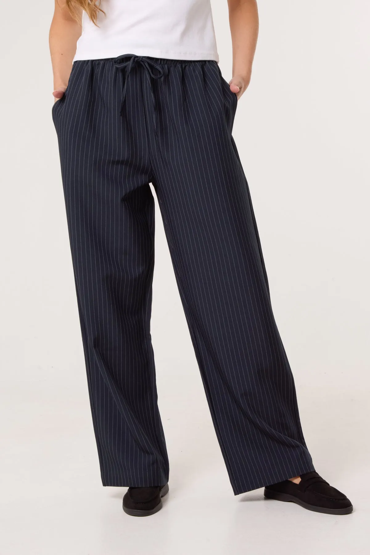 Elasticated Waist Pinstripe Trousers sold by Blue Vanilla