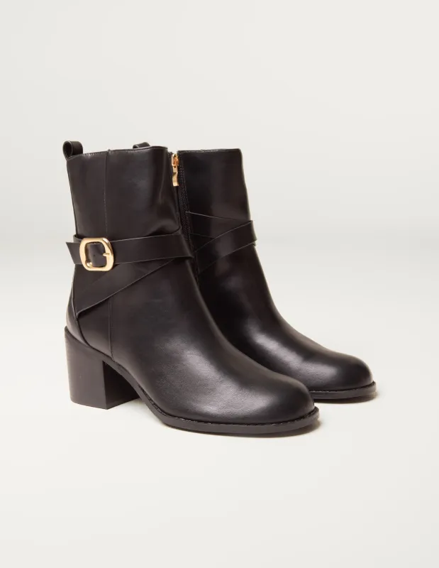 Buckle Detail Ankle Boots made by Blue Vanilla