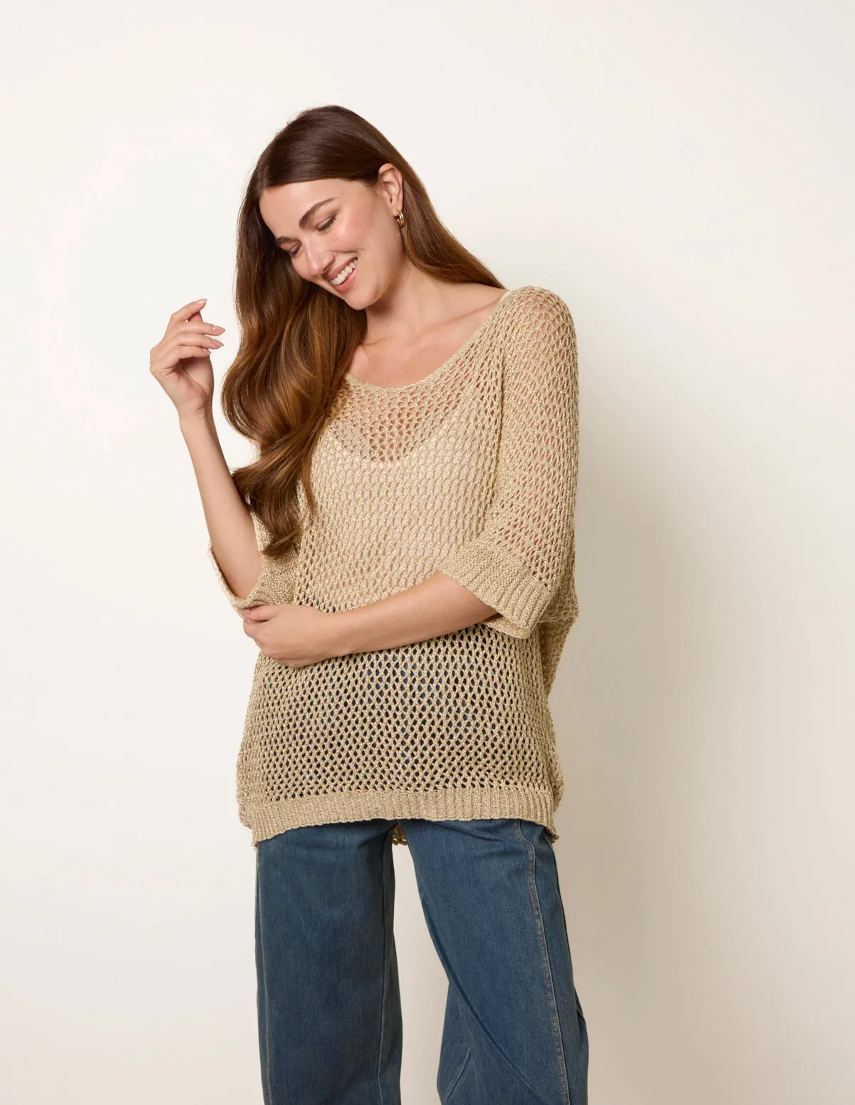 Metallic Crochet Top sold by Blue Vanilla