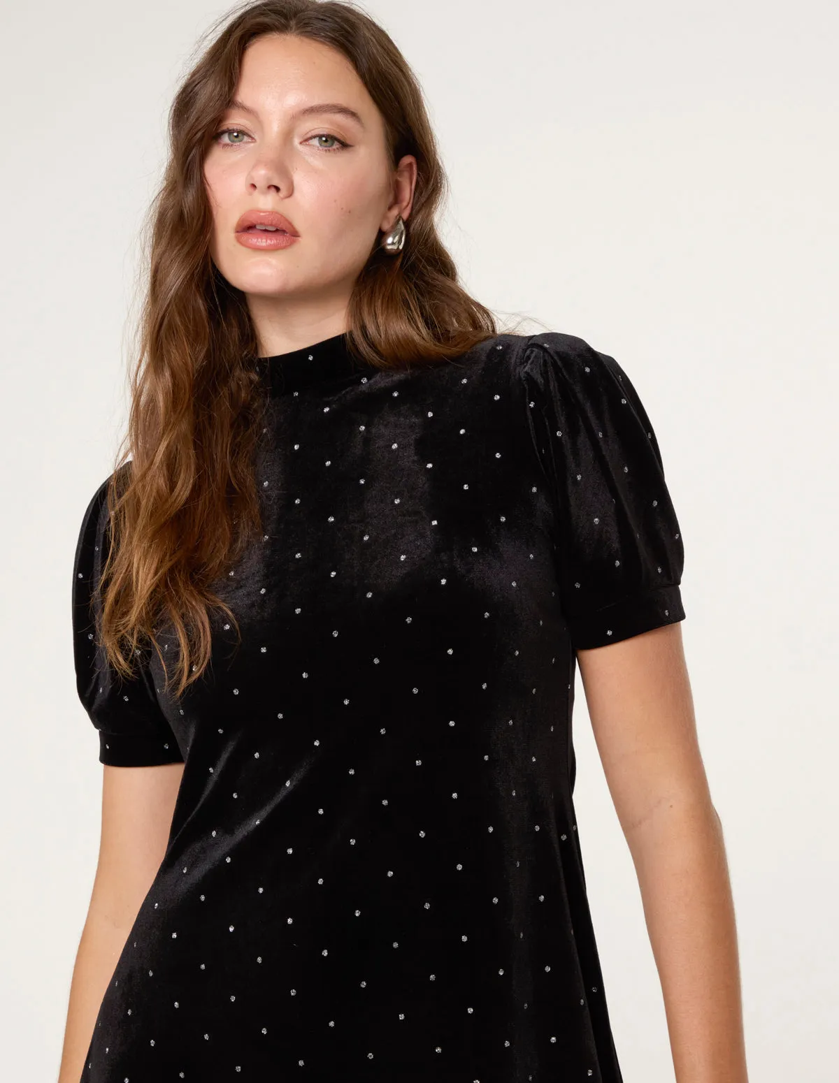 Polka Dot Puff Sleeve Dress sold by Blue Vanilla product image thumbnail 4