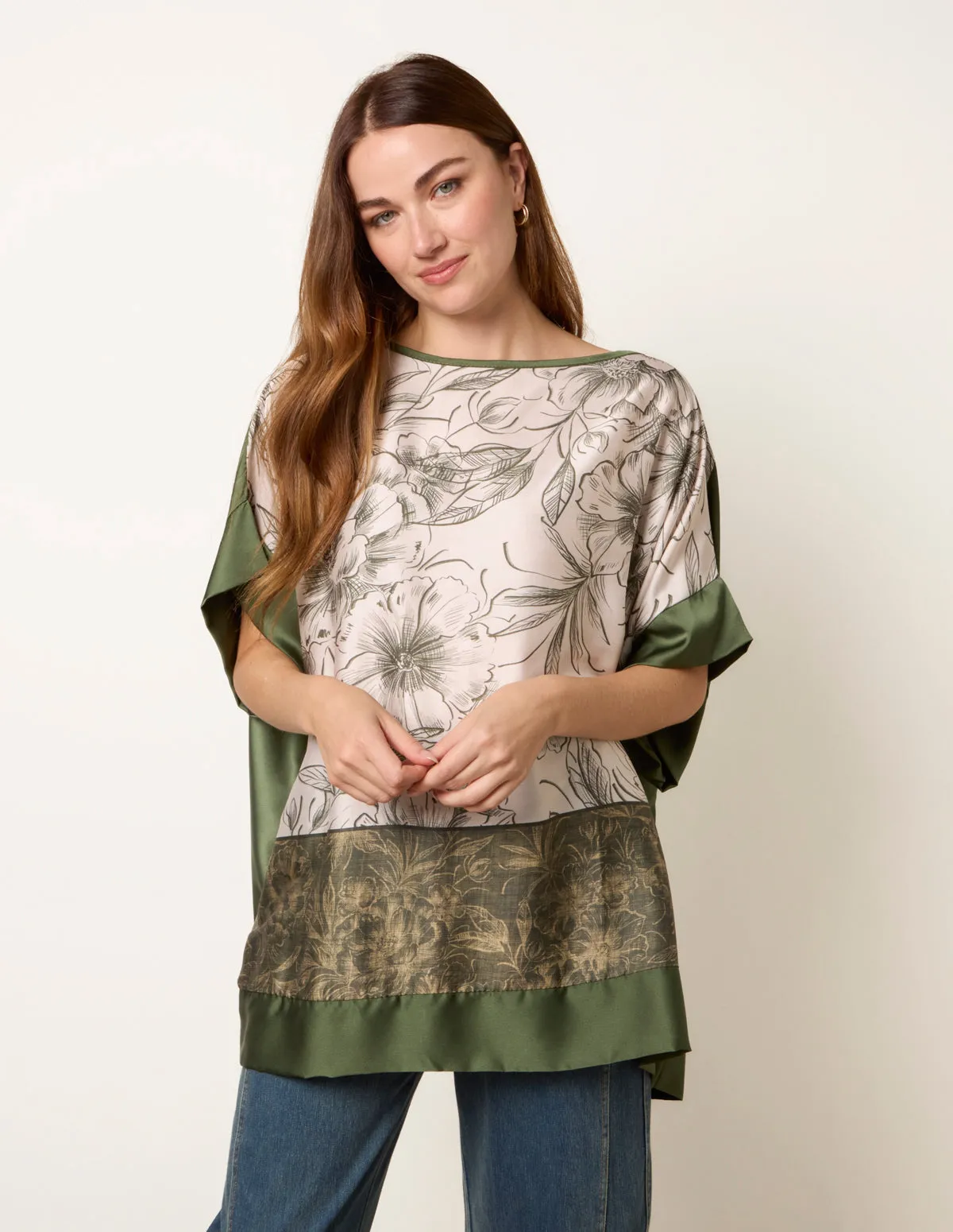 Satin Border Printed Top sold by Blue Vanilla product image thumbnail 3