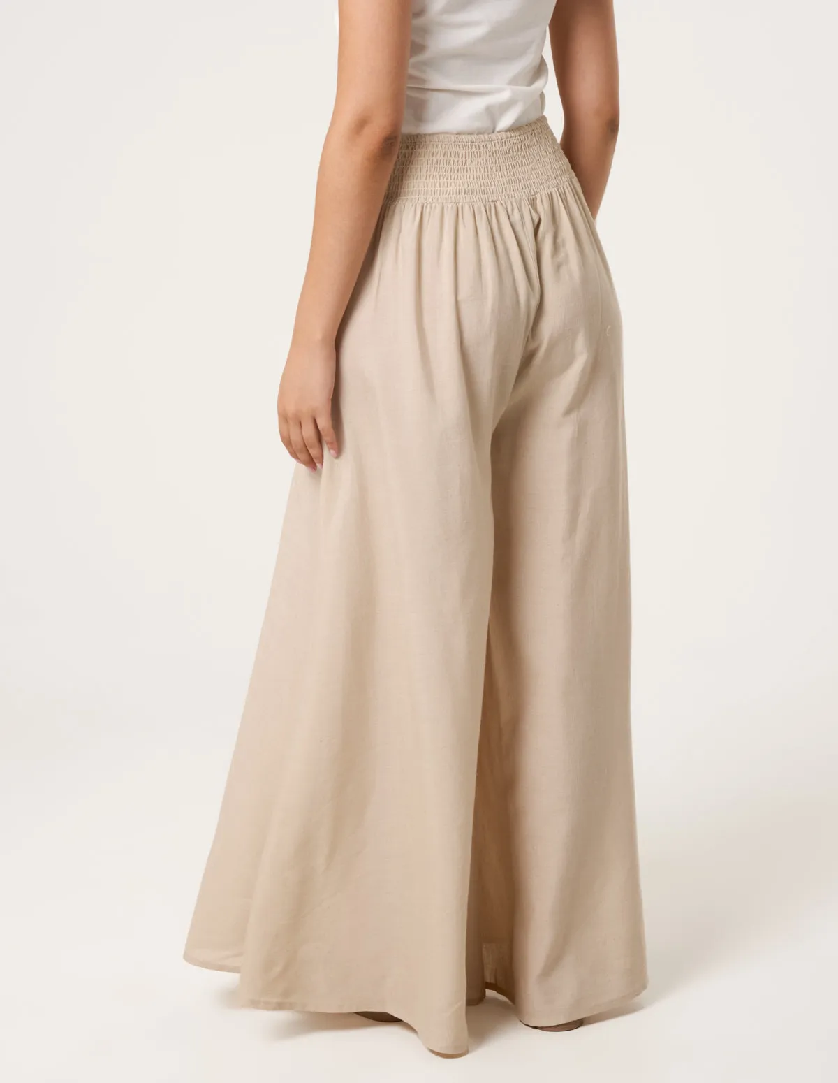 Wide Leg Embellished Linen Trousers sold by Blue Vanilla product image thumbnail 4