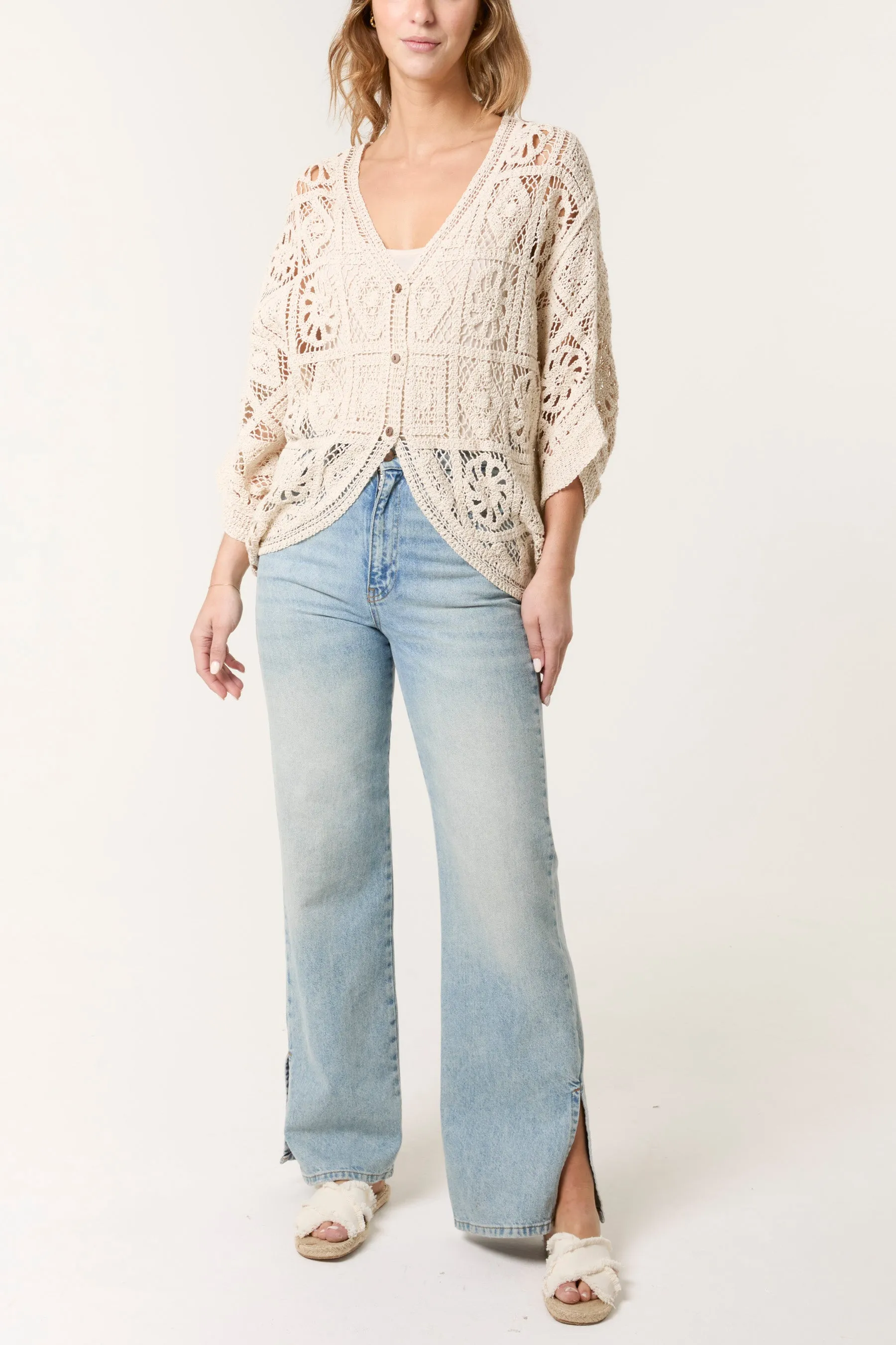Crochet Loose Cardigan sold by Blue Vanilla product image thumbnail 2