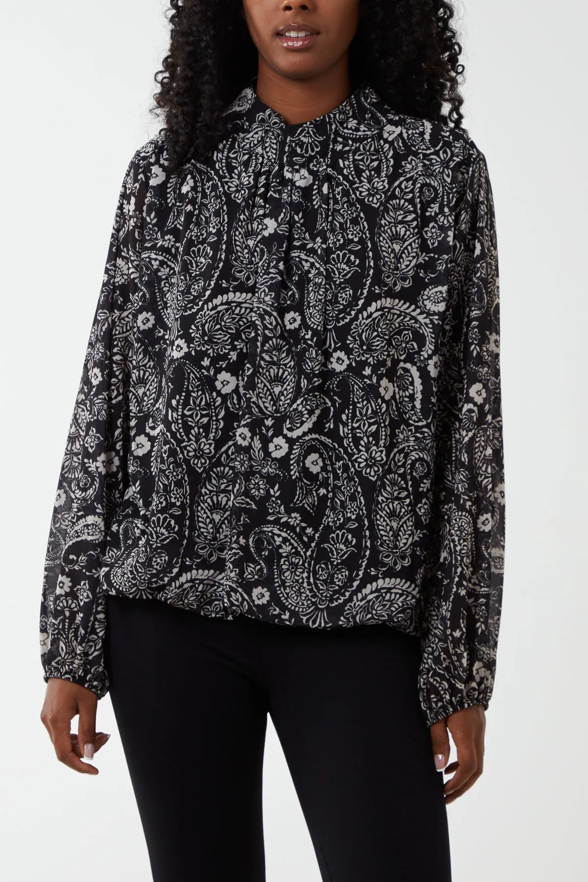 Paisley Print High Neck Top sold by Blue Vanilla