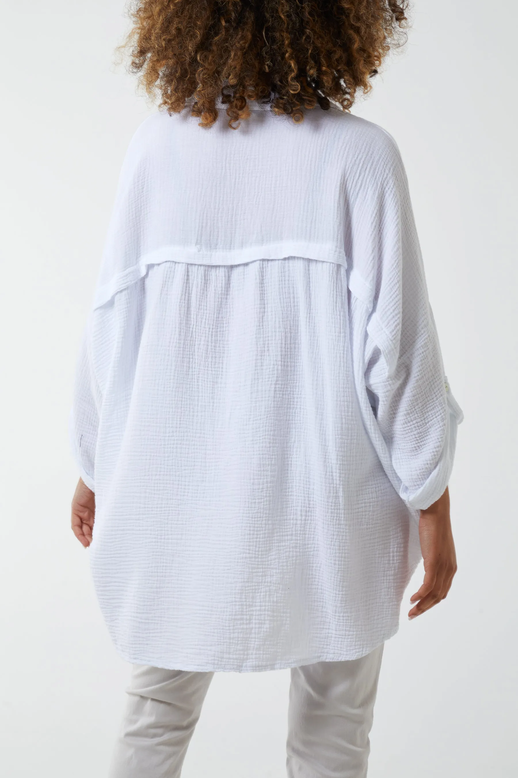 Oversized Button 3/4 Sleeve Shirt sold by Blue Vanilla product image thumbnail 2
