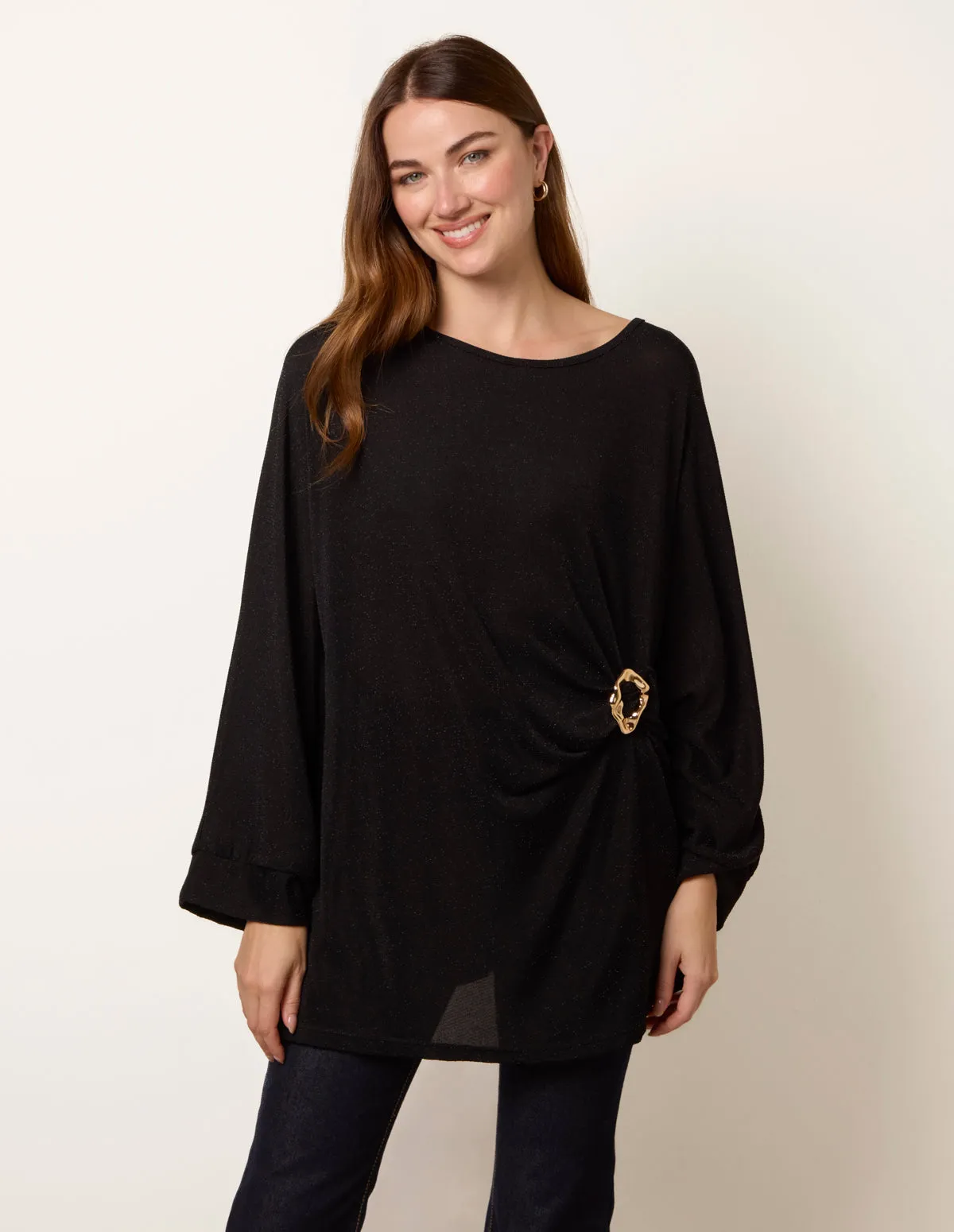 Buckle Metallic Top sold by Blue Vanilla