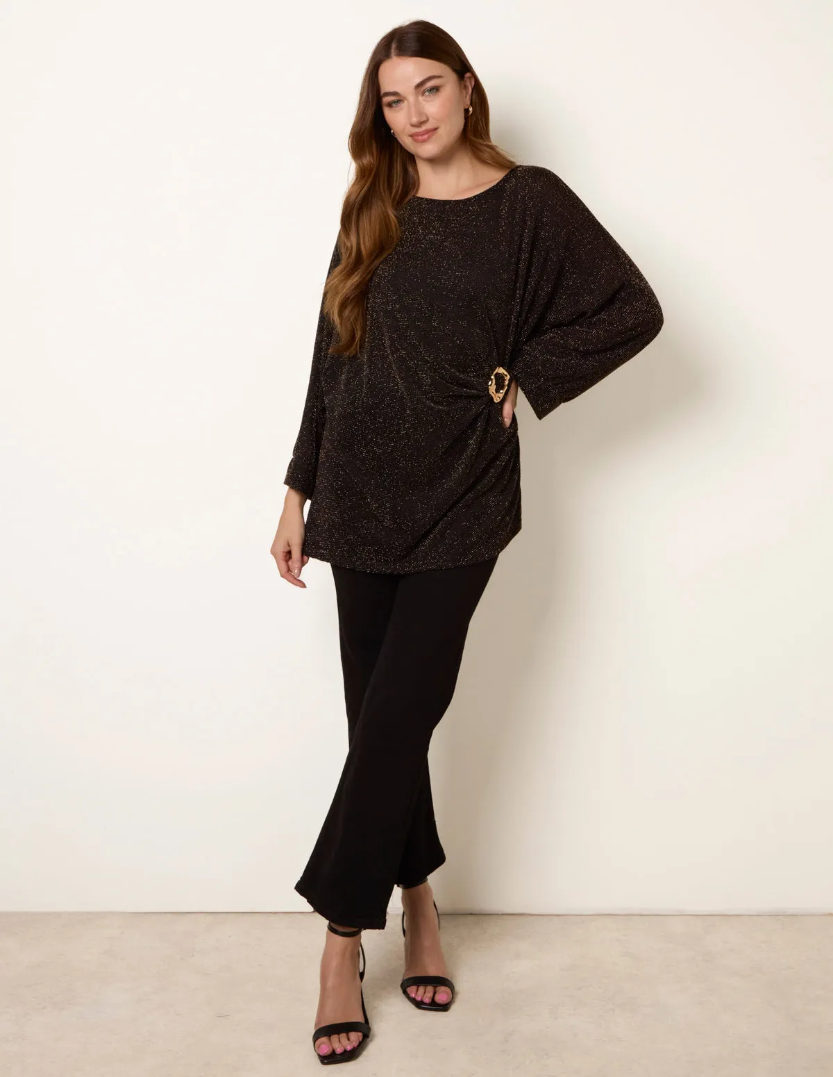 Buckle Metallic Top sold by Blue Vanilla