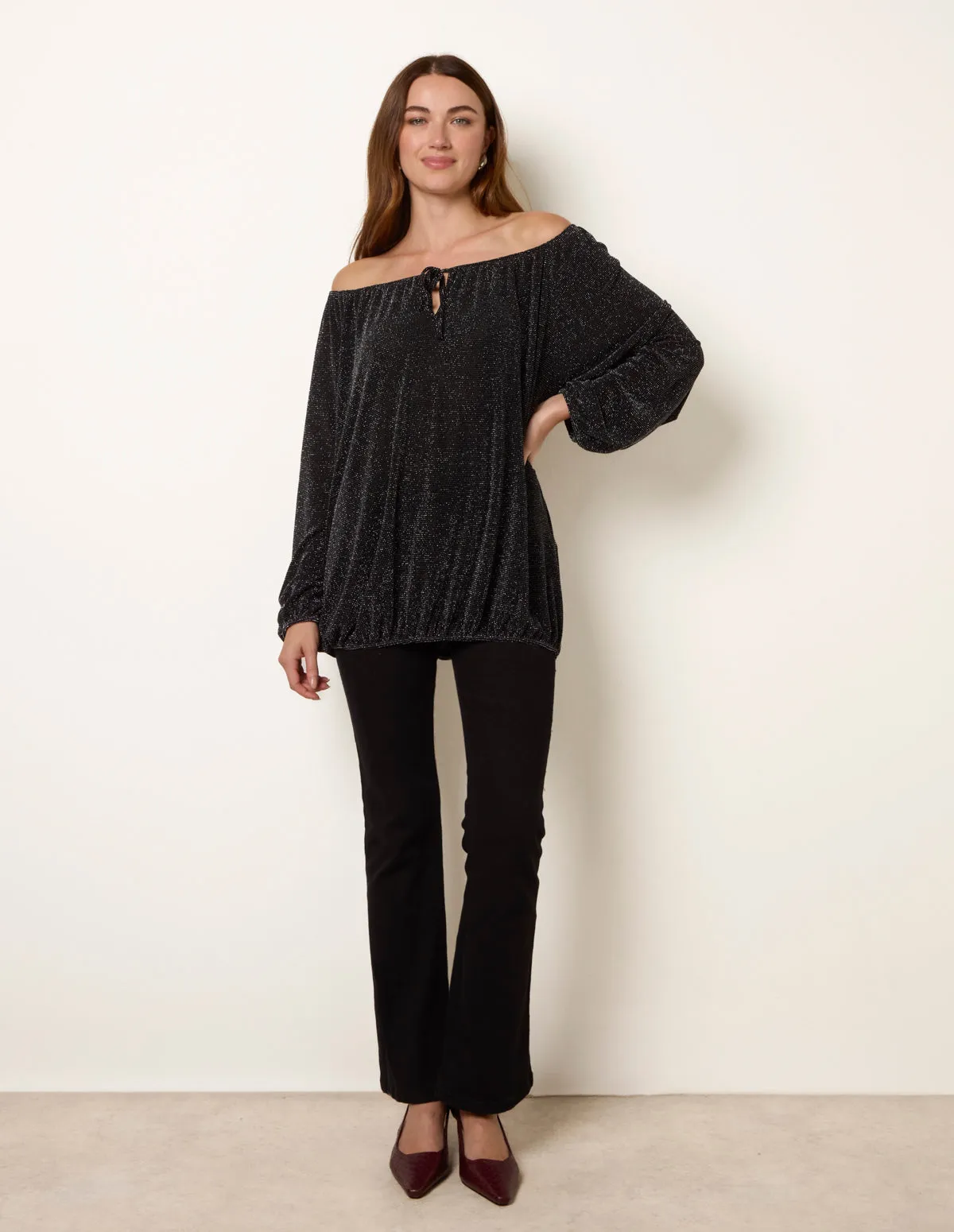 Sparkly Bardot Blouse sold by Blue Vanilla product image thumbnail 2