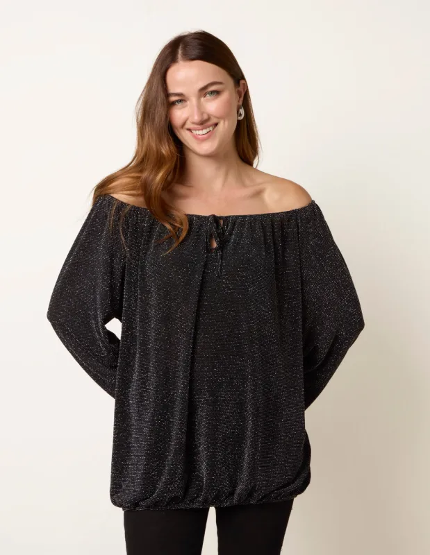 Sparkly Bardot Blouse sold by Blue Vanilla