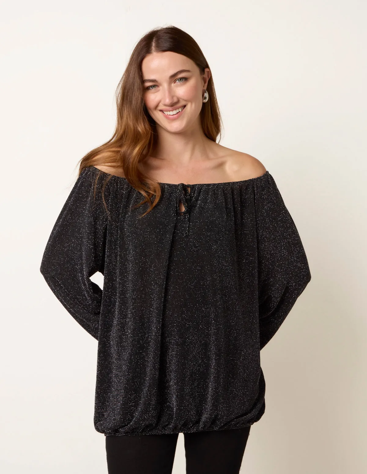 Sparkly Bardot Blouse sold by Blue Vanilla