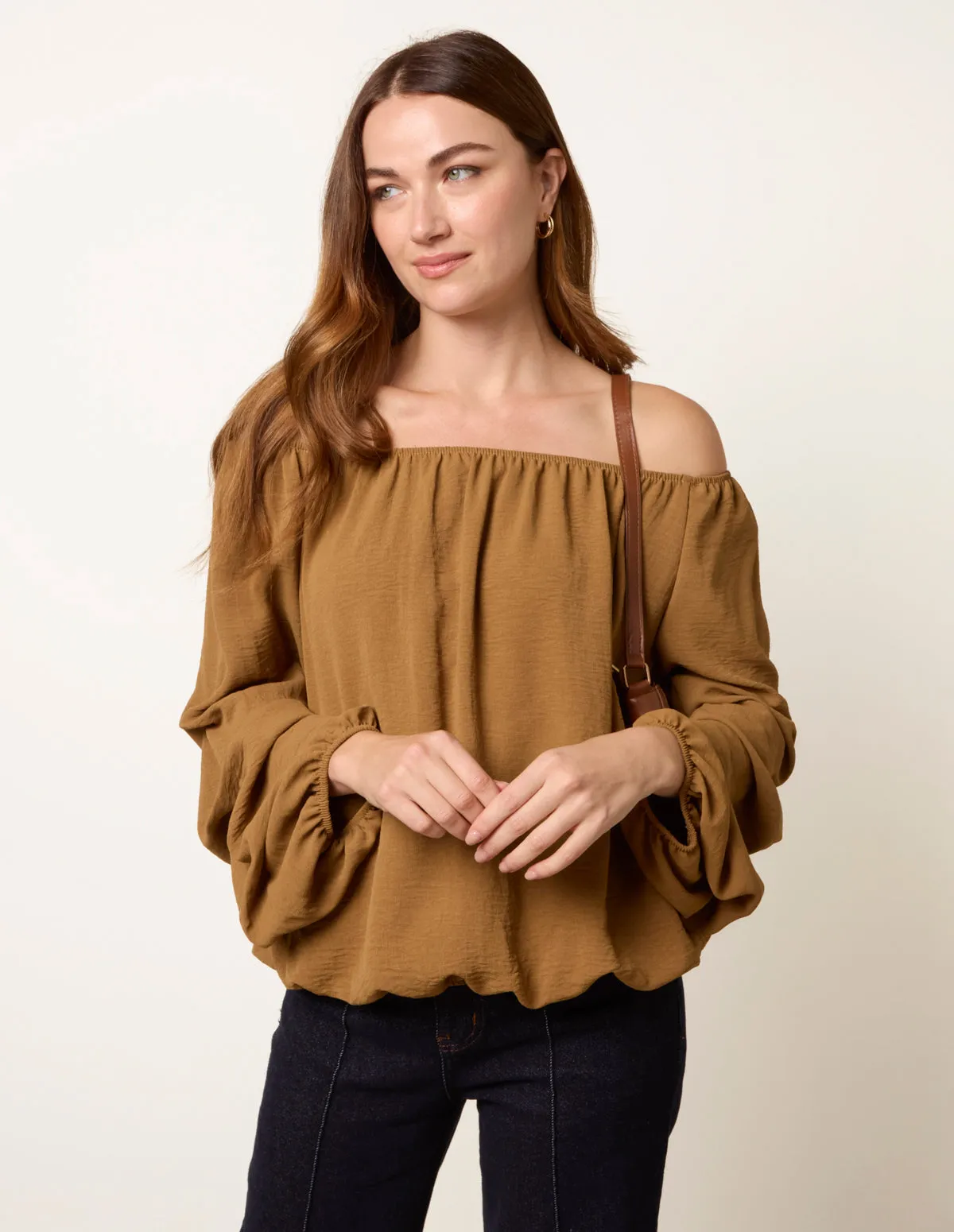 Bardot Elasticated Rouched Sleeve Top sold by Blue Vanilla product image thumbnail 2