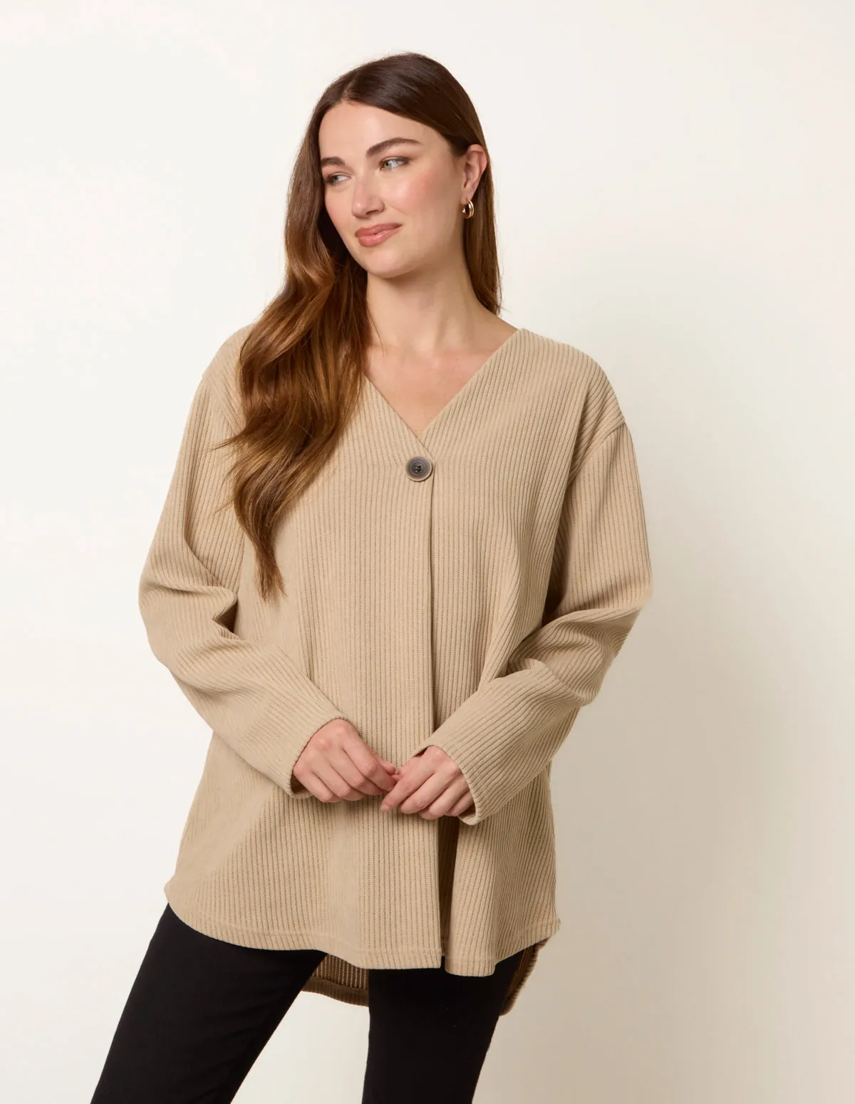 One Button Cord Rib Top sold by Blue Vanilla product image thumbnail 3