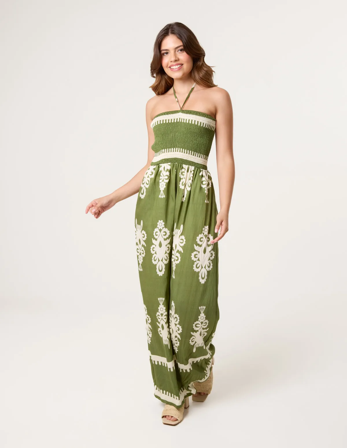 Strapless Shirred Waist Jumpsuit sold by Blue Vanilla product image thumbnail 3