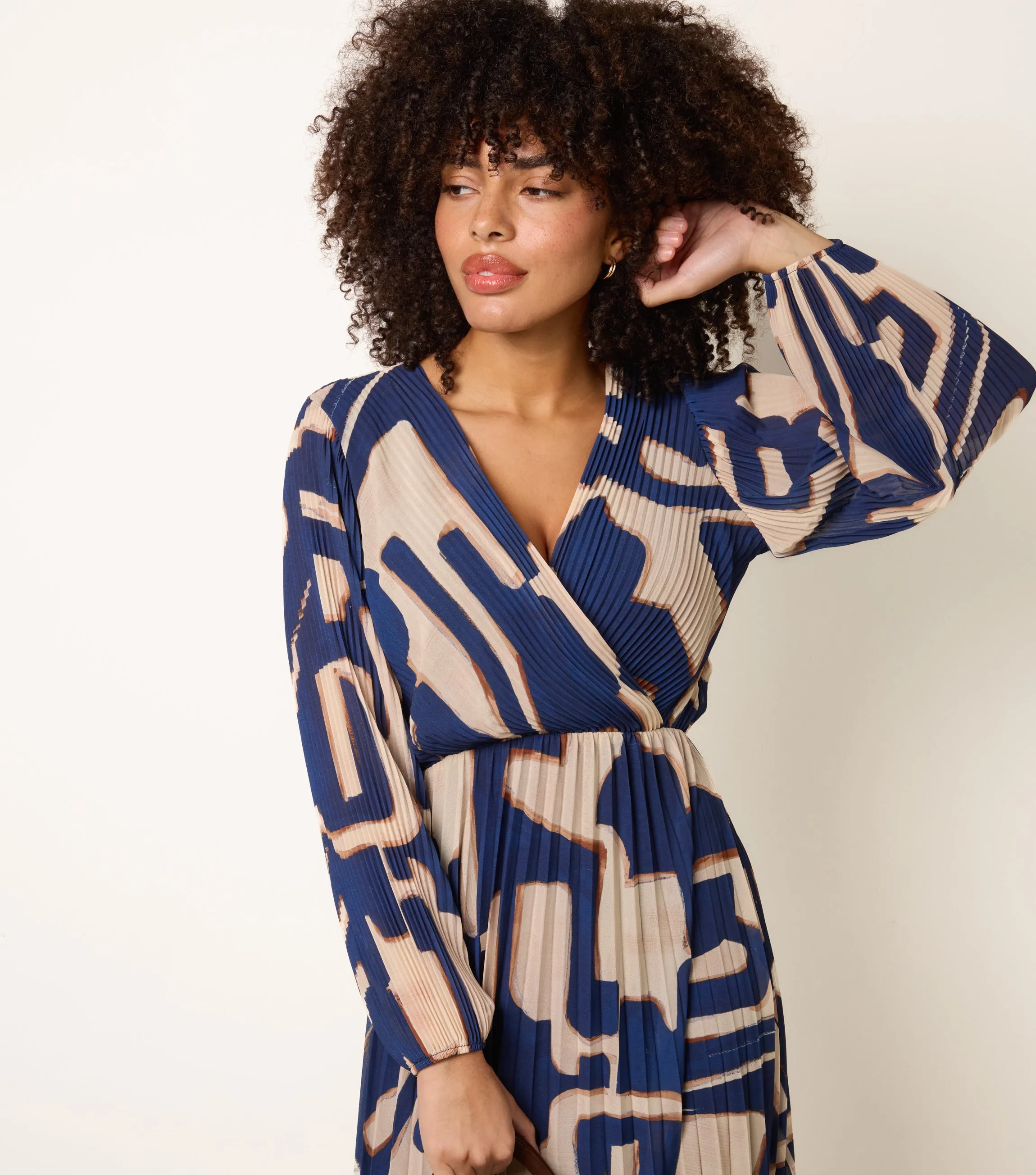 Wrap Front Pleated Maxi Dress sold by Blue Vanilla product image thumbnail 4