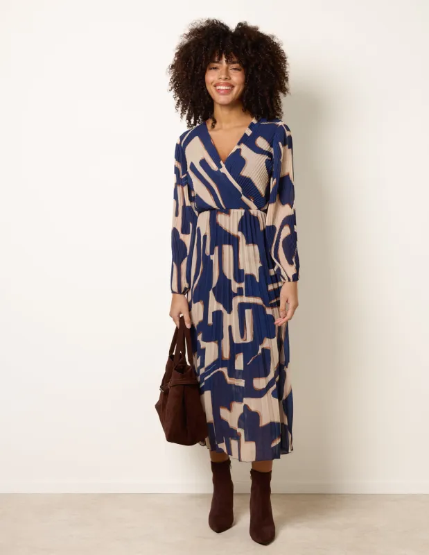 Wrap Front Pleated Maxi Dress sold by Blue Vanilla