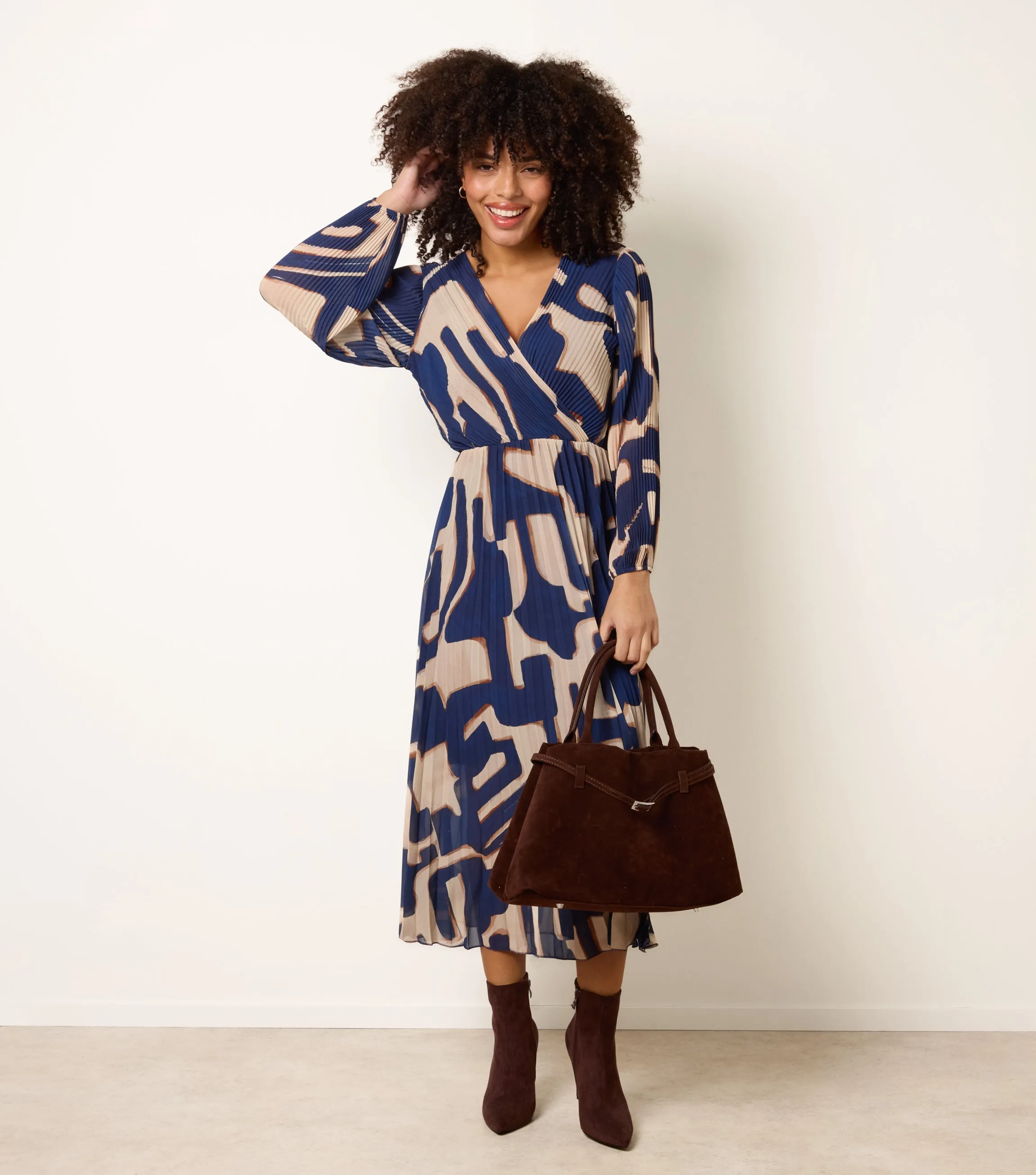 Wrap Front Pleated Maxi Dress sold by Blue Vanilla product image thumbnail 2